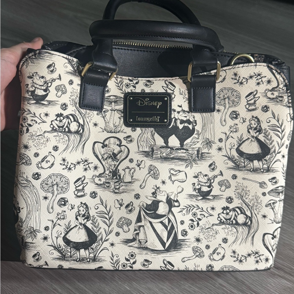 Loungefly Disney Black and Cream Tote